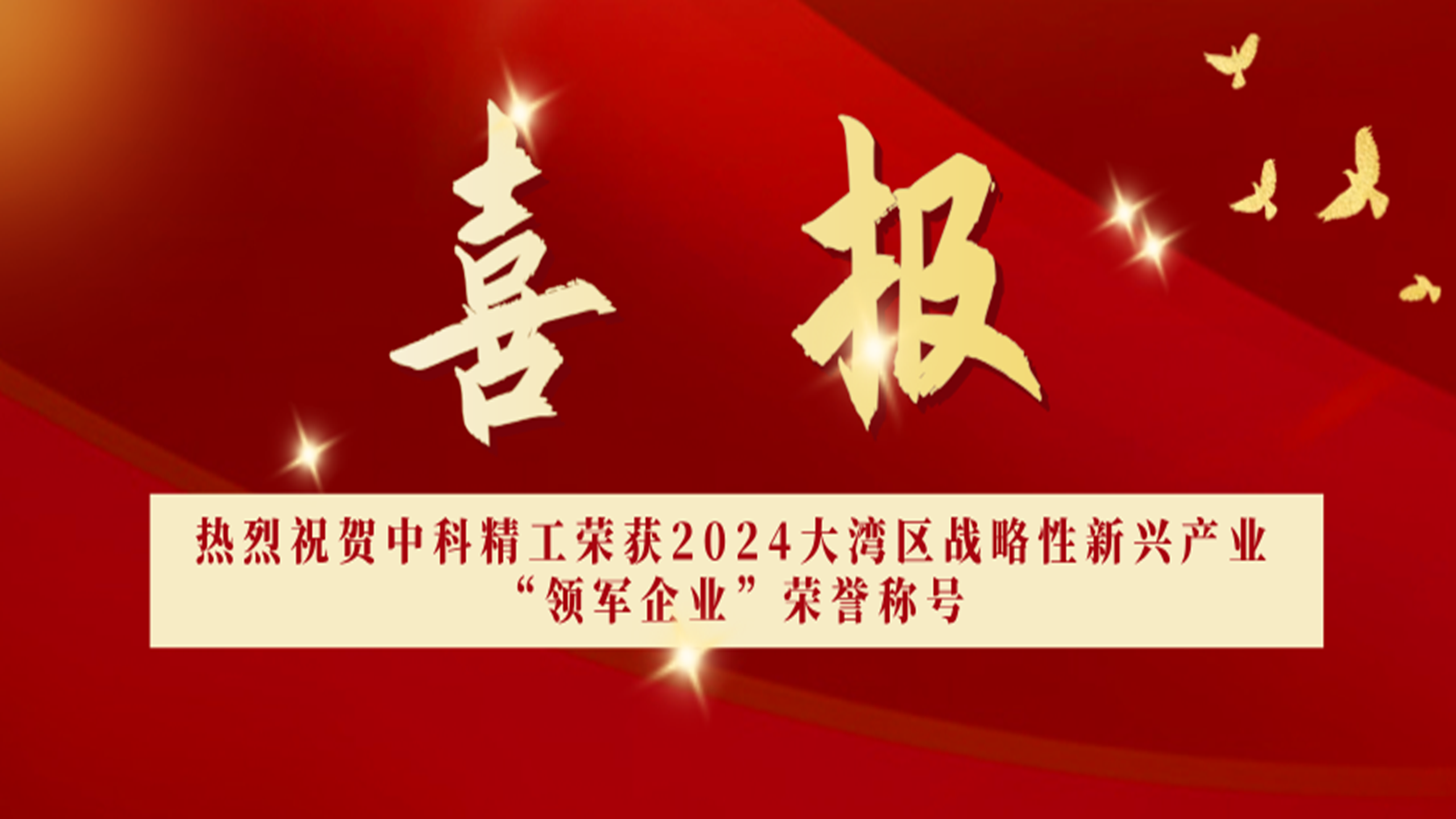 熱烈祝賀中科精工榮獲2024大灣區(qū)戰(zhàn)略性新興產(chǎn)業(yè)“領(lǐng)軍企業(yè)”榮譽(yù)稱(chēng)號(hào)